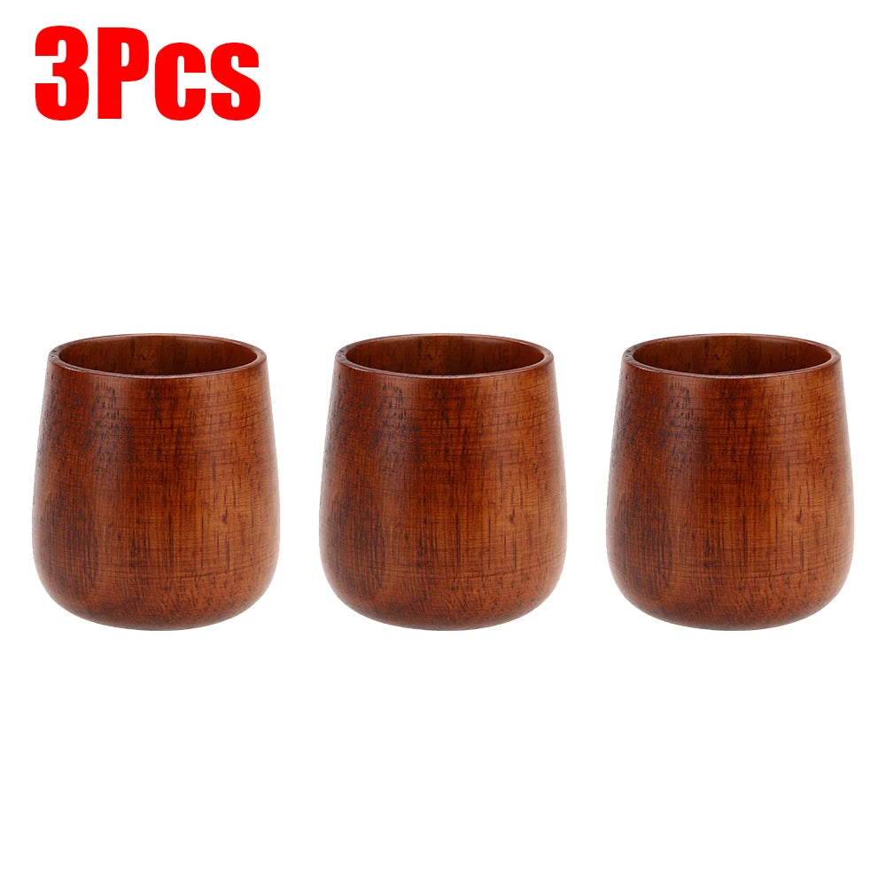 1-5Pcs Wooden Cups Primitive Handmade Natural Jujube Wooden Cup Mug Breakfast Beer Milk Drinkware Product Kitchen Accessories