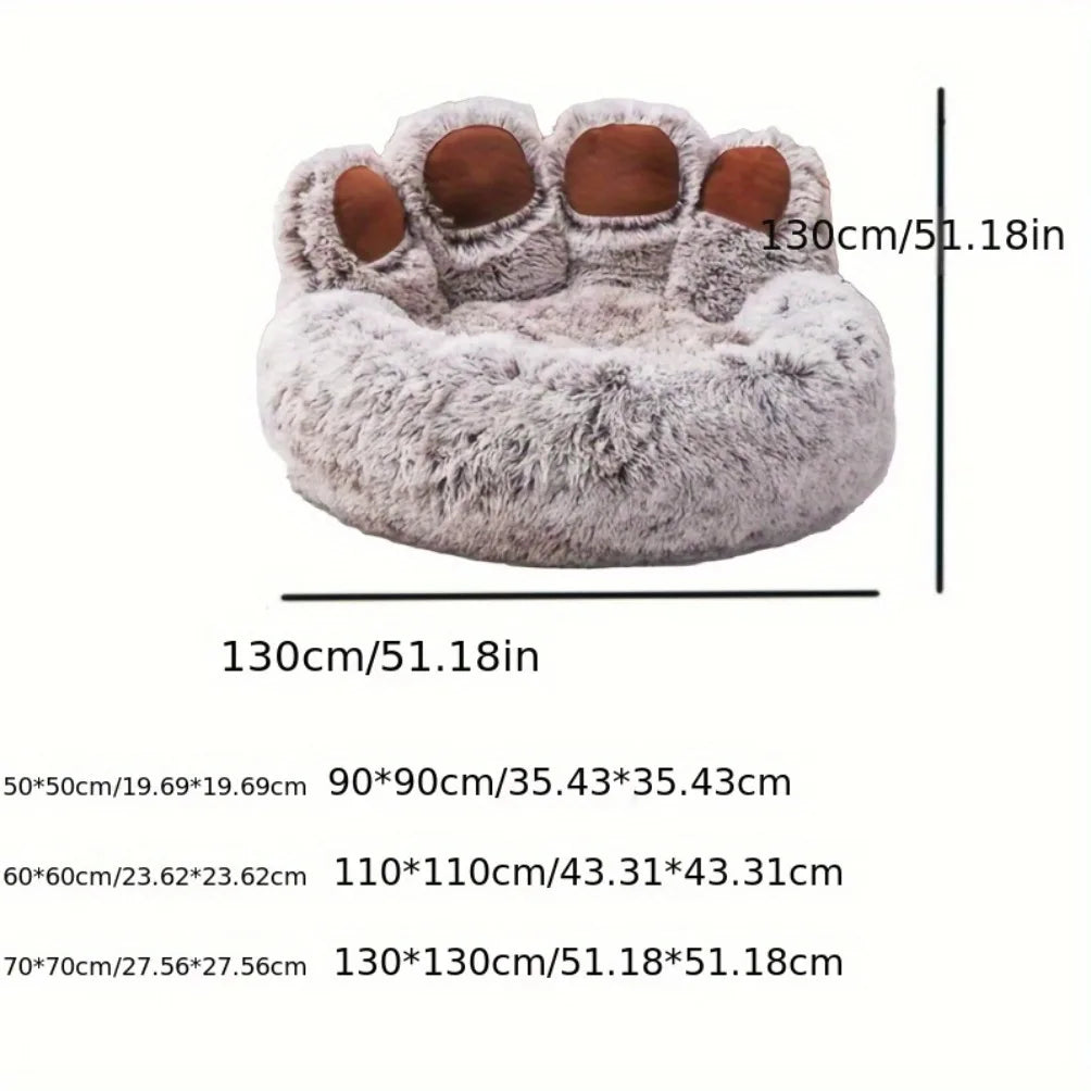 Fluffy Dog Bed Large Pet Products Dogs Beds Sofa Cute Bear Paw Shape Pets Kennel Mat Puppy Cats Supplies Basket Pet Accessories