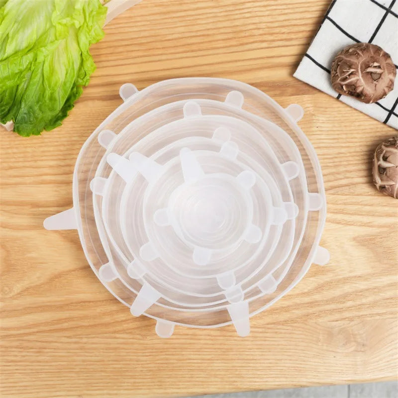 FreshSeal™ 6‑Pack Silicone Stretch Lids – Eco-Friendly Food Covers