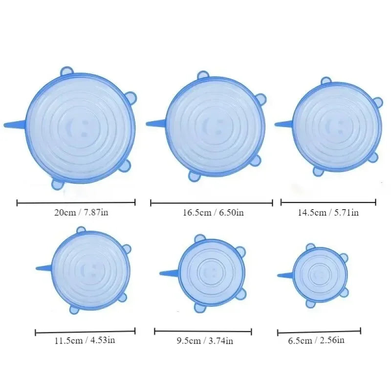 FreshSeal™ 6‑Pack Silicone Stretch Lids – Eco-Friendly Food Covers