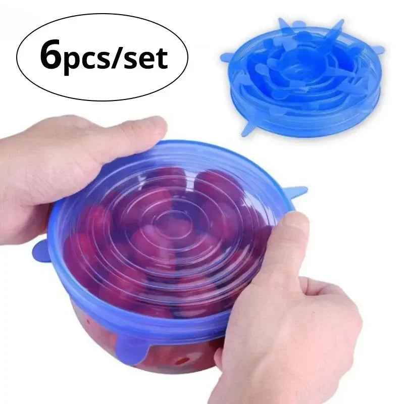 FreshSeal™ 6‑Pack Silicone Stretch Lids – Eco-Friendly Food Covers