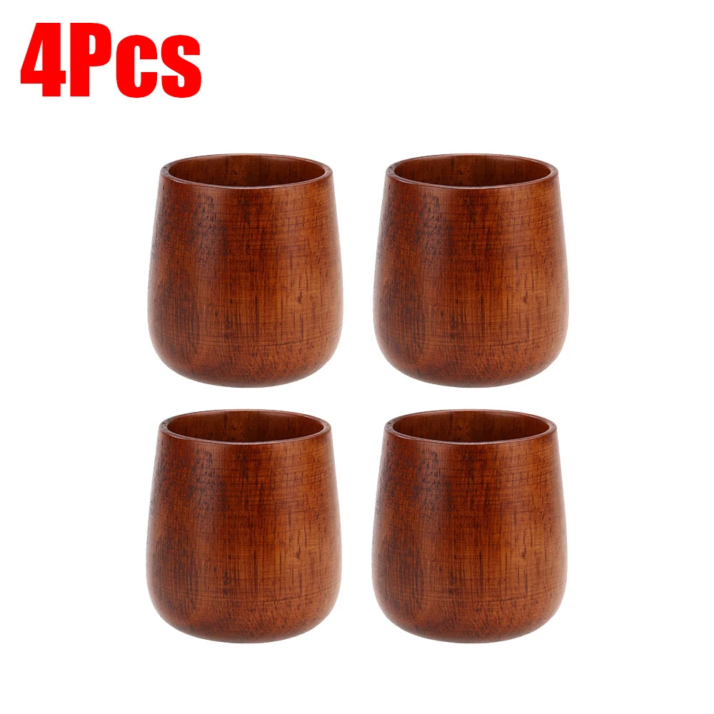 1-5Pcs Wooden Cups Primitive Handmade Natural Jujube Wooden Cup Mug Breakfast Beer Milk Drinkware Product Kitchen Accessories