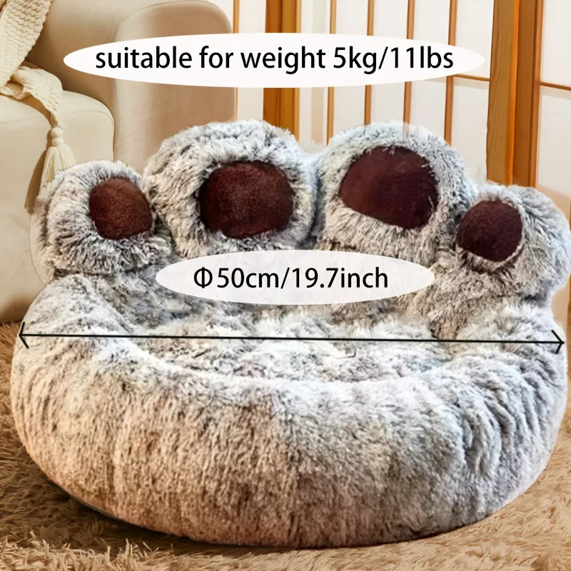 Fluffy Dog Bed Large Pet Products Dogs Beds Sofa Cute Bear Paw Shape Pets Kennel Mat Puppy Cats Supplies Basket Pet Accessories