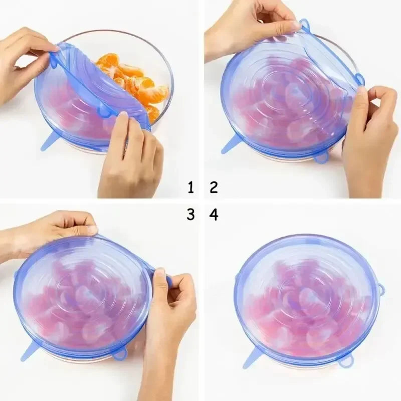 FreshSeal™ 6‑Pack Silicone Stretch Lids – Eco-Friendly Food Covers