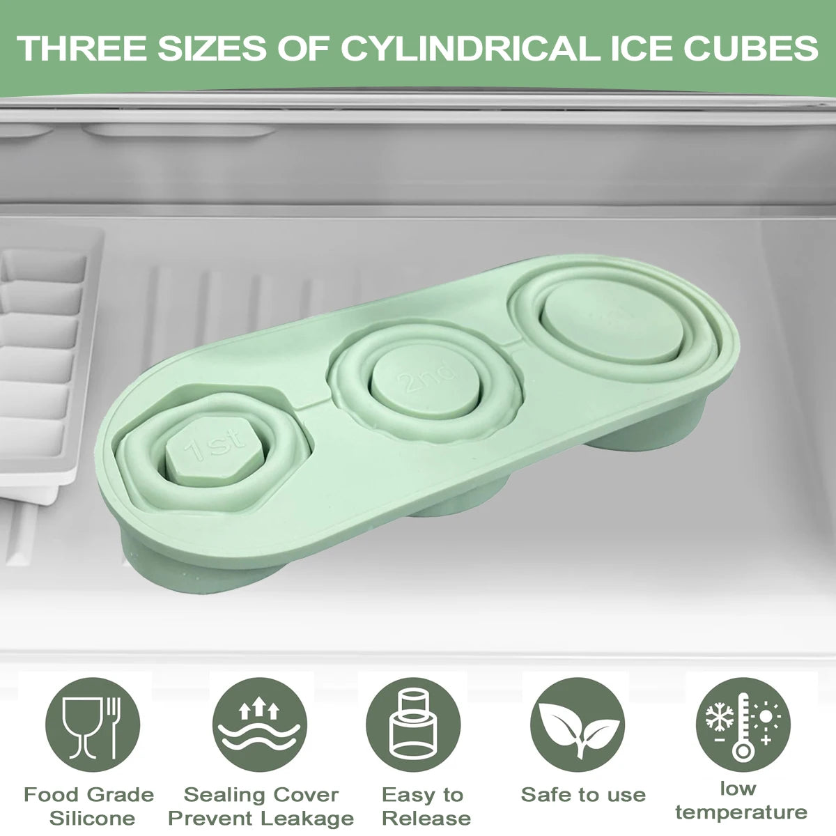 Leeseph Cylinder Ice Cube Tray for Stanley Cup Tumbler