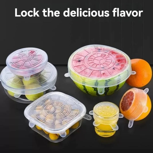 FreshSeal™ 6‑Pack Silicone Stretch Lids – Eco-Friendly Food Covers