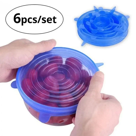 FreshSeal™ 6‑Pack Silicone Stretch Lids – Eco-Friendly Food Covers