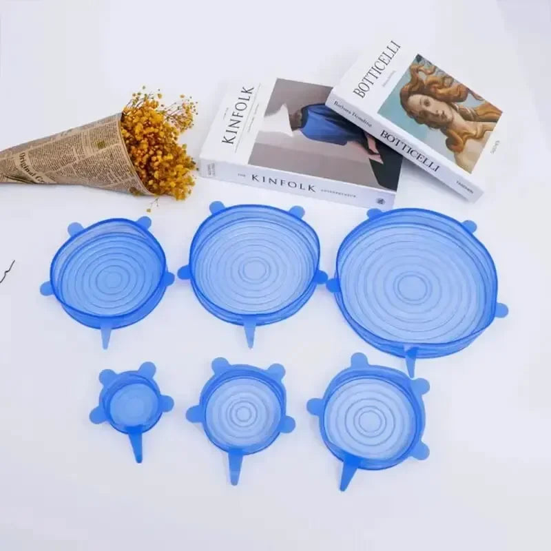 FreshSeal™ 6‑Pack Silicone Stretch Lids – Eco-Friendly Food Covers