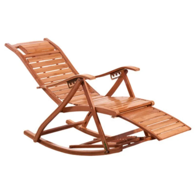Traditional Chinese Style Taishi Chair, Bamboo and Cane Weaving Rocking/Lounge Chair