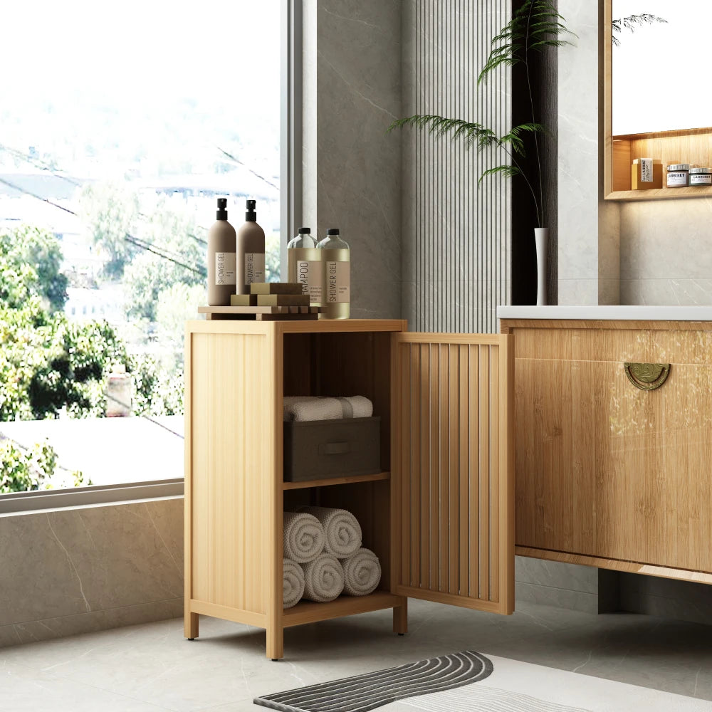 Bathroom Bamboo Storage Cabinet